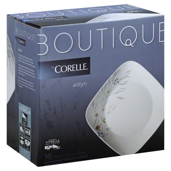 World Kitchen, Corelle Boutique 16 Pieces Adlyn Dinnerware Set, 1 set