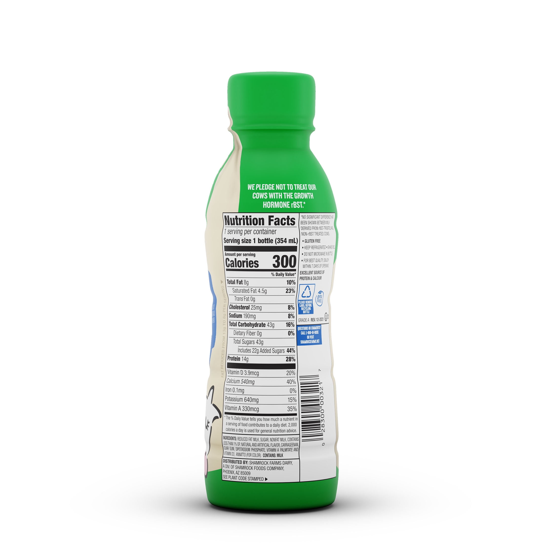 Shamrock Farms Milk Reduced Fat Vanilla Milk, 12oz