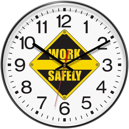 Infinity Instruments Prosaic ITC Work Safely Wall Clock, Black, 12"