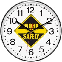 Infinity Instruments Prosaic ITC Work Safely Wall Clock, Black, 12"