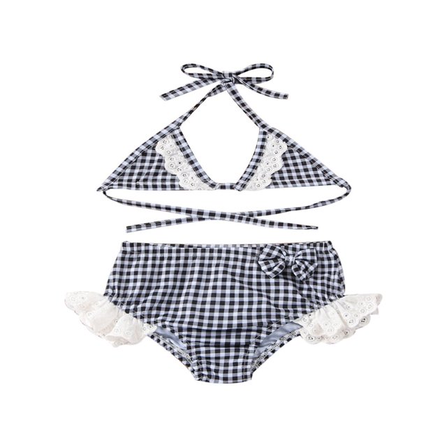 PENGXIANG Ensemble Bikini 2 Pcs pour Bébé Fille Sans Manches + Bas à Volants