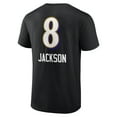 thumbnail image 3 of Men's Lamar Jackson Baltimore Ravens Black Team Wordmark Name & Number T-Shirt, 3 of 3