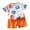 Orange, variant on Fesfesfes Girls Outfits Kids Summer Clothing Home Wear Sets Loungwear Clothing Round Neck Short Sleeved Shorts 2 Piece Set