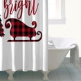 thumbnail image 2 of Rideaux de Douche Rouge Arbre de Noël, Rideau de Bain Réutilisable avec Crochets Tissu Polyester Basique pour Salle de Bain Baignoire Automne Vacances, 2 of 5