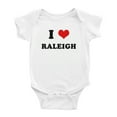 thumbnail image 1 of I Heart Raleigh Love Funny Cute Baby Bodysuits, 1 of 5
