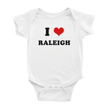 

I Heart Raleigh Love Funny Cute Baby Rompers (White 0-3 Months)