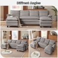 thumbnail image 3 of Pingliang Home Oversized U Shaped Couch,4 Seat Sectional Sofa with 4 Pillows,Upholstered Symmetrical Cloud Couch with Double Chaise,Wrap Around Sofa Modular sofa for Living Room Apartment Office, 3 of 8
