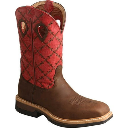 

Men s Twisted X MLCA005 Lite Cowboy Alloy Toe Work Boot Brown/Flash Red Leather 9 D