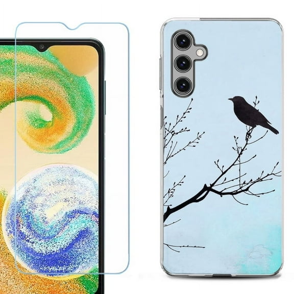 OneToughShield ® Shockproof Phone Case Compatible with Samsung Galaxy S24  / S24 Plus 5G, with Tempered Glass Screen Protector - Bird at Dawn