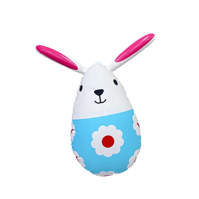 Decoración inflable de huevo de Pascua, huevo de conejo inflable para exteriores e interiores, PVC, suministros decorativos para fiestas, decoración Azul