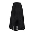 thumbnail image 6 of Gbsyewxs Womens Skirts Midi Skirt High Elastic Waist Hollow Out Layered Solid Color Beach Summer Women'S Skirts Black, 6 of 6