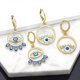 thumbnail image 4 of Pendiente colgante hueco con forma de ojo azul turco, tendencia chapada en oro de 18 k, SHED306-2, 4 of 4