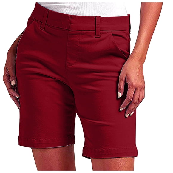 Kyusrd Summer Shorts For Women Workout Yoga Shorts Capris Womens Stretch Twill Shorts Plus Size Thin Waist Pull On Regular Fit Hiking Shorts Summer Casual With Pockets