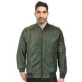 thumbnail image 5 of Maximos Men's Lightweight Water Resistant Reversible Flight Bomber Jacket (Green,XL), 5 of 5