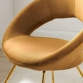 thumbnail image 3 of Modway Nouvelle 19" Velvet Dining Chairs in Gold/Cognac Brown (Set of 2), 3 of 8