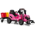 thumbnail image 1 of OLAKIDS Ride on Car, 12V 2 in 1 Kids Street Sweeper Truck Electric Vehicle with Remote Control, Rotatable Cleaning Brushes, Removable Trash Bins, Toddlers Battery Powered Construction Toy (Pink), 1 of 9