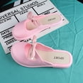 thumbnail image 4 of Zapatillas con punta cubierta estilo niña, moda exterior, color liso, pantuflas con lazo, sandalias planas, 4 of 6
