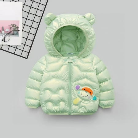 

Child Sweater Toddler Boys Girls Winter Windproof Cartoon Monkey Prints Bear Ears Hooded Jacket Kids Warm Outerwear Coat