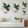 thumbnail image 4 of Designart "Azure, Teal, and Gold Brush II" Fractals Oversized Wall Clock, 4 of 5