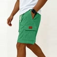thumbnail image 4 of DayScoop Mens Summer Shorts Casual Bottoms Solid Color Pocket Bandage Elastic Waist Fashionable Cargo Loose Short Pants, 4 of 6