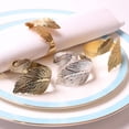 thumbnail image 4 of Paquete de 12 anillos para servilletas, anillo para servilleta con forma de plumas, Material de acero inoxidable, 4 of 5