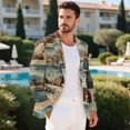 thumbnail image 5 of Psesaysky Polyester Men's Blazer Casual Sport Coats Suit Jacket for Business Prom, With Pockets Classic Fit Office Blazer, Vintage Postcard Collage, 5 of 8