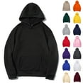 thumbnail image 3 of WREESH Men's Classic Solid Hoodie Casual Lightweight Pullover Sweatshirt Outdoor Sportwear with Pocket Yellow, 3 of 4