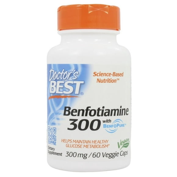 Doctor's Best - Benfotiamine Liposoluble Vitamine B1 300 Mg. - 60 Capsule(S) Végétale(S)
