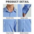 thumbnail image 5 of Men's Long Sleeve Plaid Dress Shirts with Pocket Casual Button Down Shirt Formal Business Tops, 5 of 7