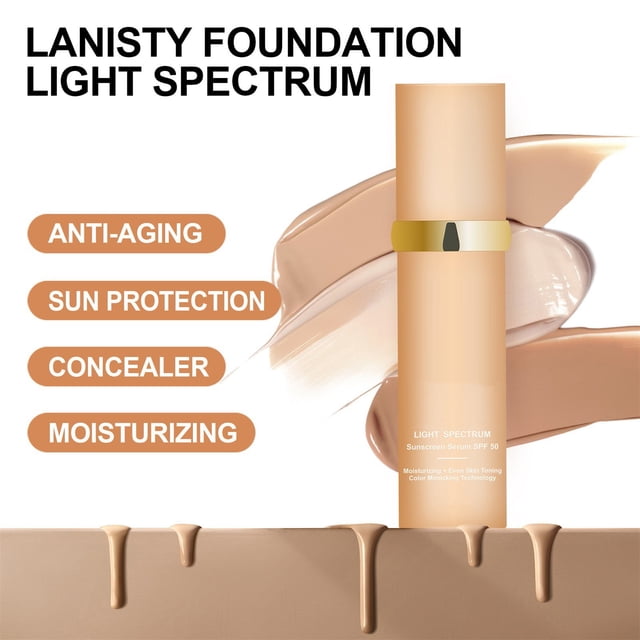 Base de maquillaje líquida 4 en 1 - Corrector hidratante de cobertura media con SPF50+ inspirado en Forever Bloom - Maquillaje coreano de larga duración y resistente al agua 1oz(30ml)