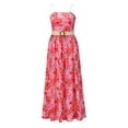 thumbnail image 2 of Kmbangi Summer Flower Print Sleeveless Dress with Detachable Shoulder Strap, 2 of 10