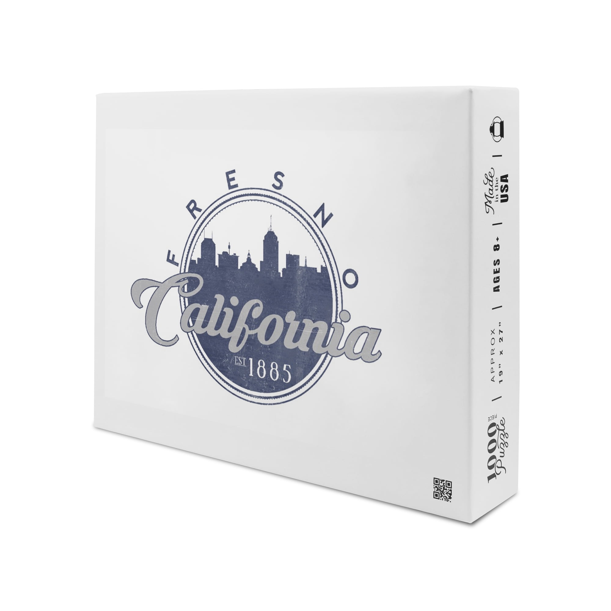 Fresno, California, Skyline Seal (Blue) (1000 Piece Puzzle, Size 19x27