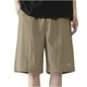 thumbnail image 1 of Pantalones Cortos de Carga de los Hombres con Cordón Sólido Cintura Deportivo Pantalones Cortos de Gimnasio con Bolsillos, Desgaste Casual de Toda la Temporada, 1 of 5