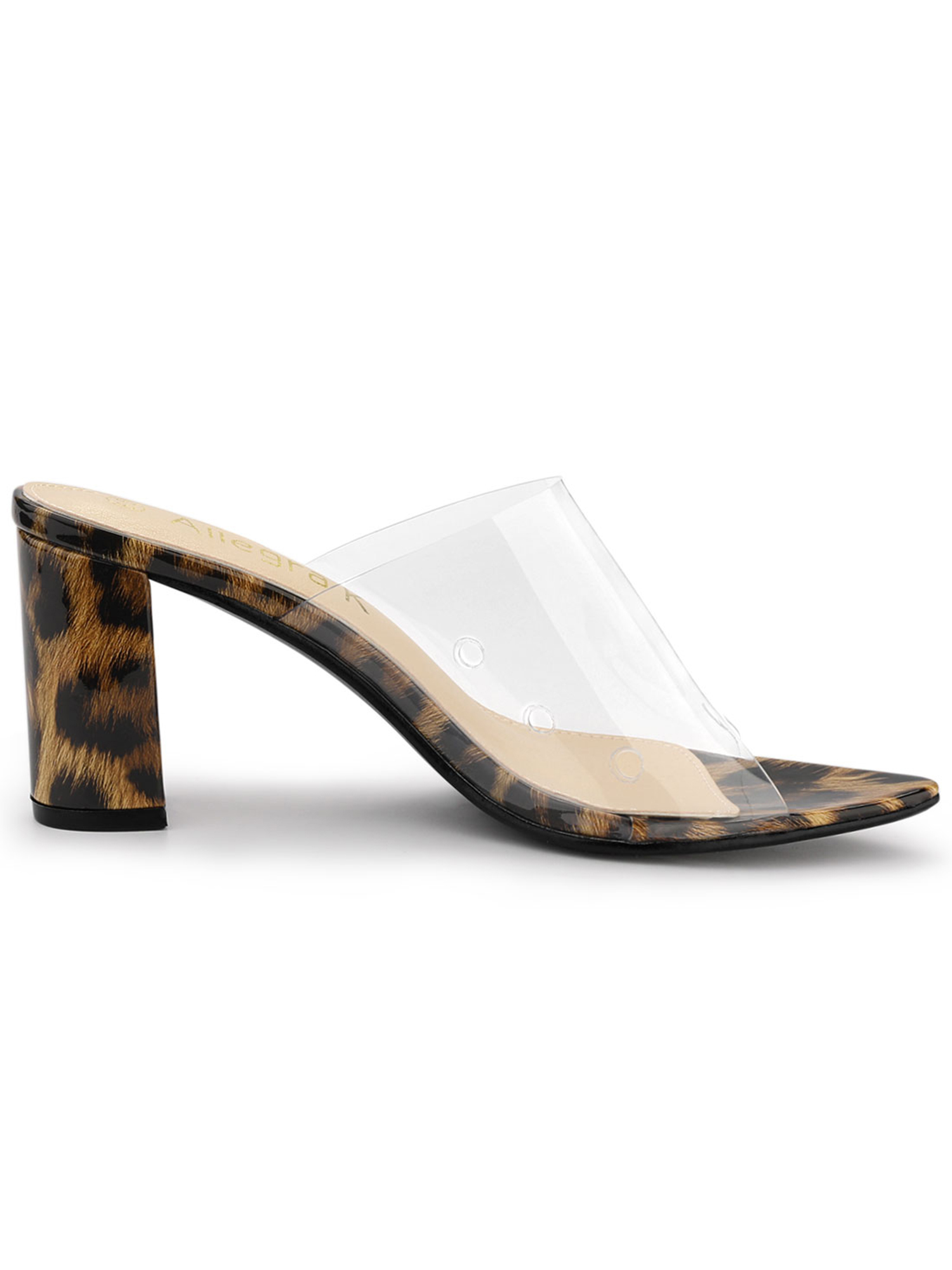 clear leopard slides