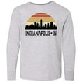 thumbnail image 3 of Inktastic Indianapolis Indiana Skyline Retro Long Sleeve Youth T-Shirt, 3 of 5