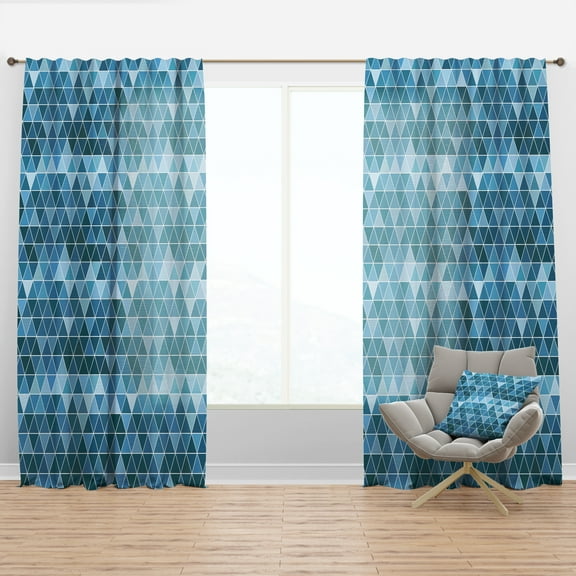 Designart 'Triangular Shapes Colourfields XXXIV' Modern & Contemporary Curtain Panel