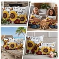 thumbnail image 5 of Sunflower Gray Check Outdoor Waterproof Pillow Covers, Farmhouse Flowers Butterfly Decorative Square Throw Pillowcase Sofa Cushion Sham for Patio/Couch/Chair, 18"x18" 2 Pack, 5 of 8