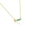 thumbnail image 5 of VRJewels 14k Solid Yellow Gold Diamond Emerald Baguette Bar Necklace, 5 of 9