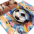 thumbnail image 2 of Sports Football, Minimalist Painted Art Area Rug 5x8 FT, Non Slip Bedroom Throw Carpet, Washable Soft Floor Carpet Non-Shedding Rug for Living Room Nursery Dorm Office, 2 of 9