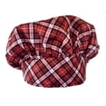 thumbnail image 2 of Bouffant Holiday Christmas Red Plaid Working Cap Hat, 2 of 2