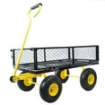 thumbnail image 5 of Steel Garden Cart with Easy-Grip Handle,Outdoor Lawn Wagon with Removable Sides for Beach Lawn Yard,Heavy-Duty 500 Pound Capacity,Black+Yellow, 5 of 5