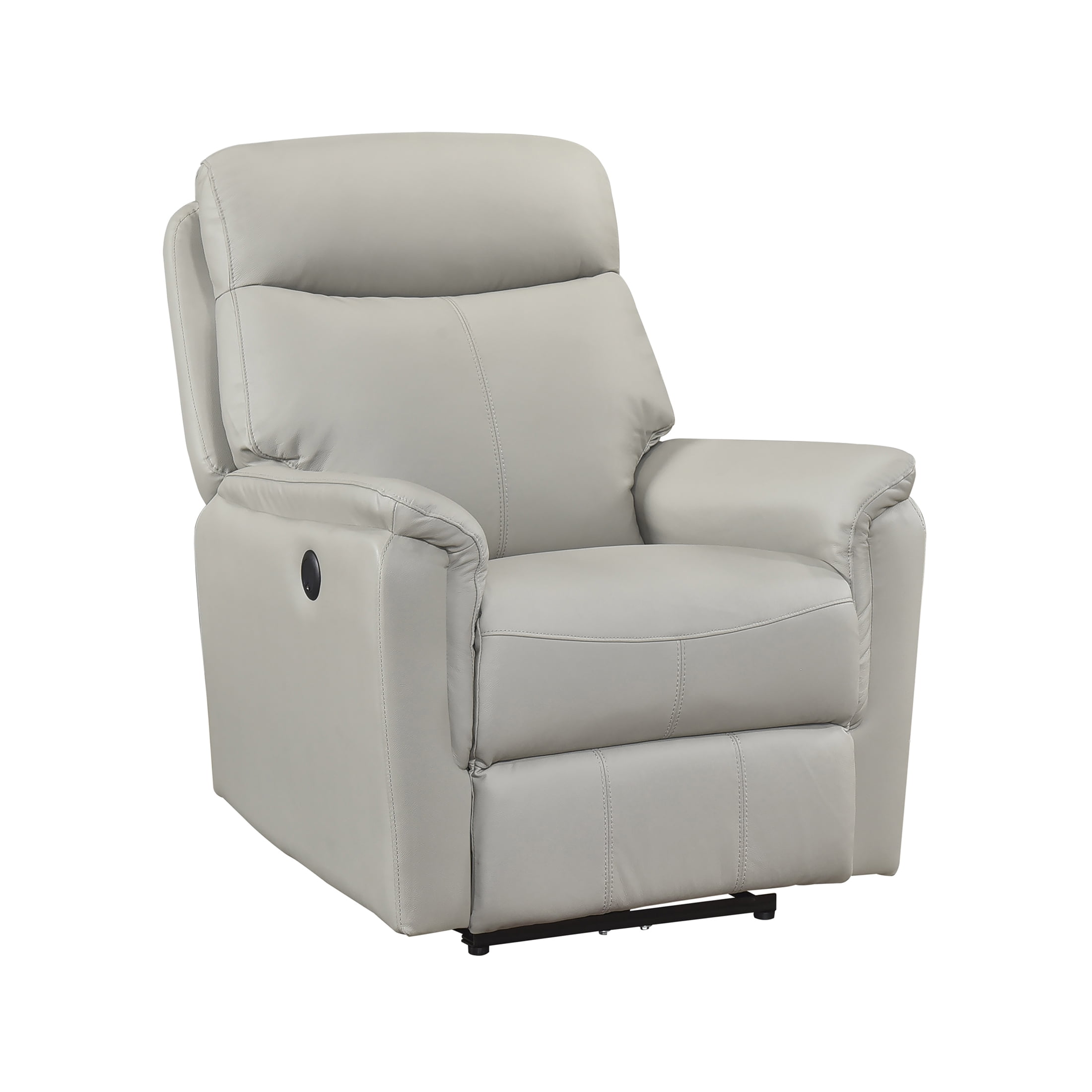 OakvillePark Sylviette Leather Match Power Reclining Chair, Light Gray
