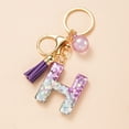 thumbnail image 2 of LYMAYTER Cute Pink Tassel Mug Accessory Initial Letter Charm Keychain - with Tassel, Heart - shaped Sequins, 2 of 7