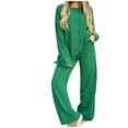 thumbnail image 1 of Timegard Lounge Sets for Women 2 Piece Plus Size Long Sleeve Button Sweatshirts Straight Leg Pants Outfits, 1 of 6