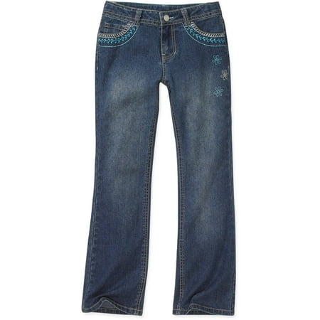 Faded Glory - Faded Glory - Girls' Embroidered Bootcut Jeans - Walmart.com