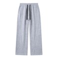 thumbnail image 5 of Jalioing Sweatpants for Teen Boy Solid Color Loose Straight Leg Open Bottom Sport Pants Drawstring Waist Athletic Pants, 5 of 7