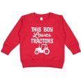 thumbnail image 2 of Inktastic Farming This Boy Loves Tractors Toddler Sweatshirt, 2 of 4