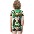 thumbnail image 3 of Tsuyu Asui Boys Rash Guard Set 2 Piece Swimsuits Short Sleeve Bathing Suits with Trunks, 3 of 7