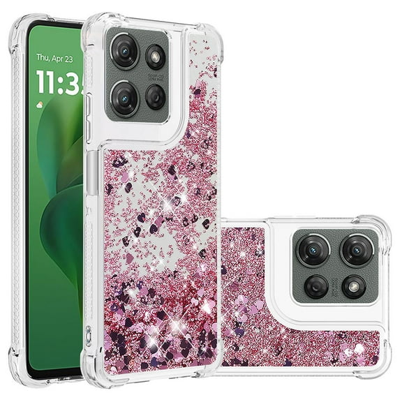 Phone Case for Motorola Moto G Play 5G 2025/Moto G Power 5G 2025 Cover Sparkle Glitter Floating Liquid Quicksand Shockproof Soft Silicone TPU Bumper Protective Cover Case, S1