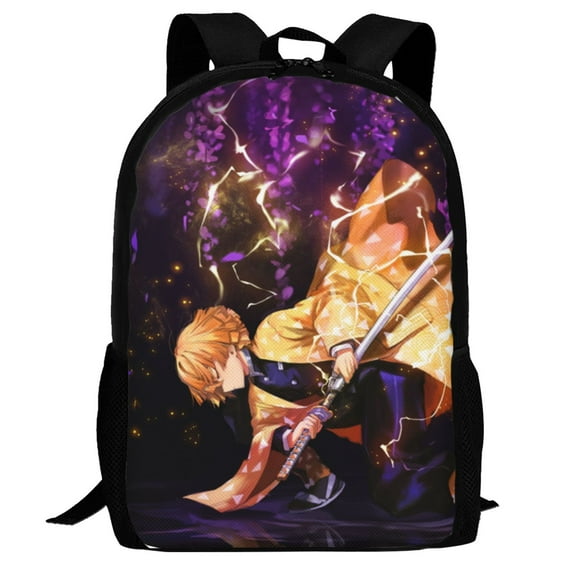 Casual Shoulder Bookbag, Demon Slayer Agatsuma Zenitsu Backpack Travel Bag Knapsack For Outdoor Hiking